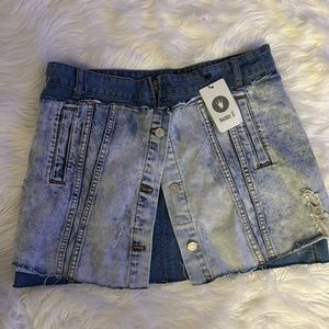 Noble U Denim Distressed Skirt Large
